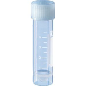 Tubo Falcon 5ml estéril, autoportante, graduado, lateral esmerilado, fondo cónico, tapa a rosca. Máx