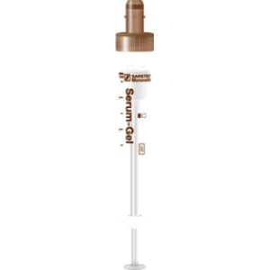 S-Monovette® Suero Gel CAT, 7,5 ml, cierre marrón, (LxØ): 92 x 15 mm, con etiqueta de plástico